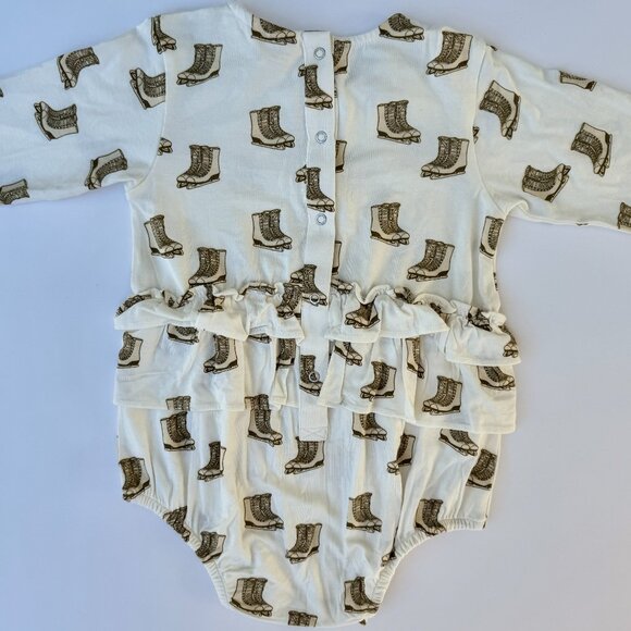 Kate Quinn Bubble Romper | Long Sleeve, Peplum, Ice Skates Print | 18–24M | NWT - Picture 3 of 6